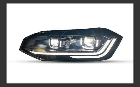 Lampy przednie do Volkswagen VW Polo (2017-2021) - z reflektorami LED soczewką projekcyjną dzienne DRL i dynamicznym