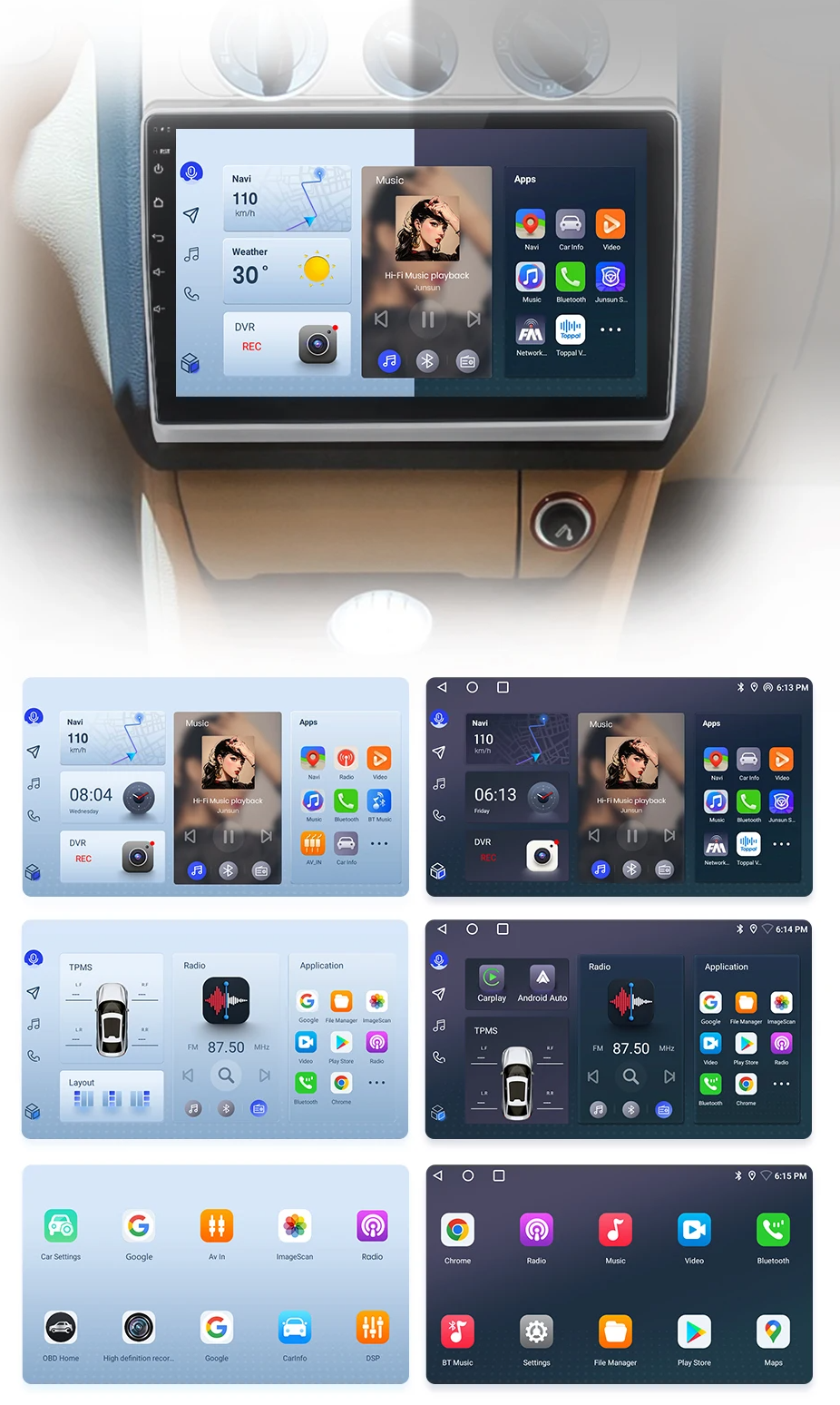 2003–2010 m. „Volkswagen Touran 1“ radijas – belaidis „CarPlay“ ir „Android Auto“