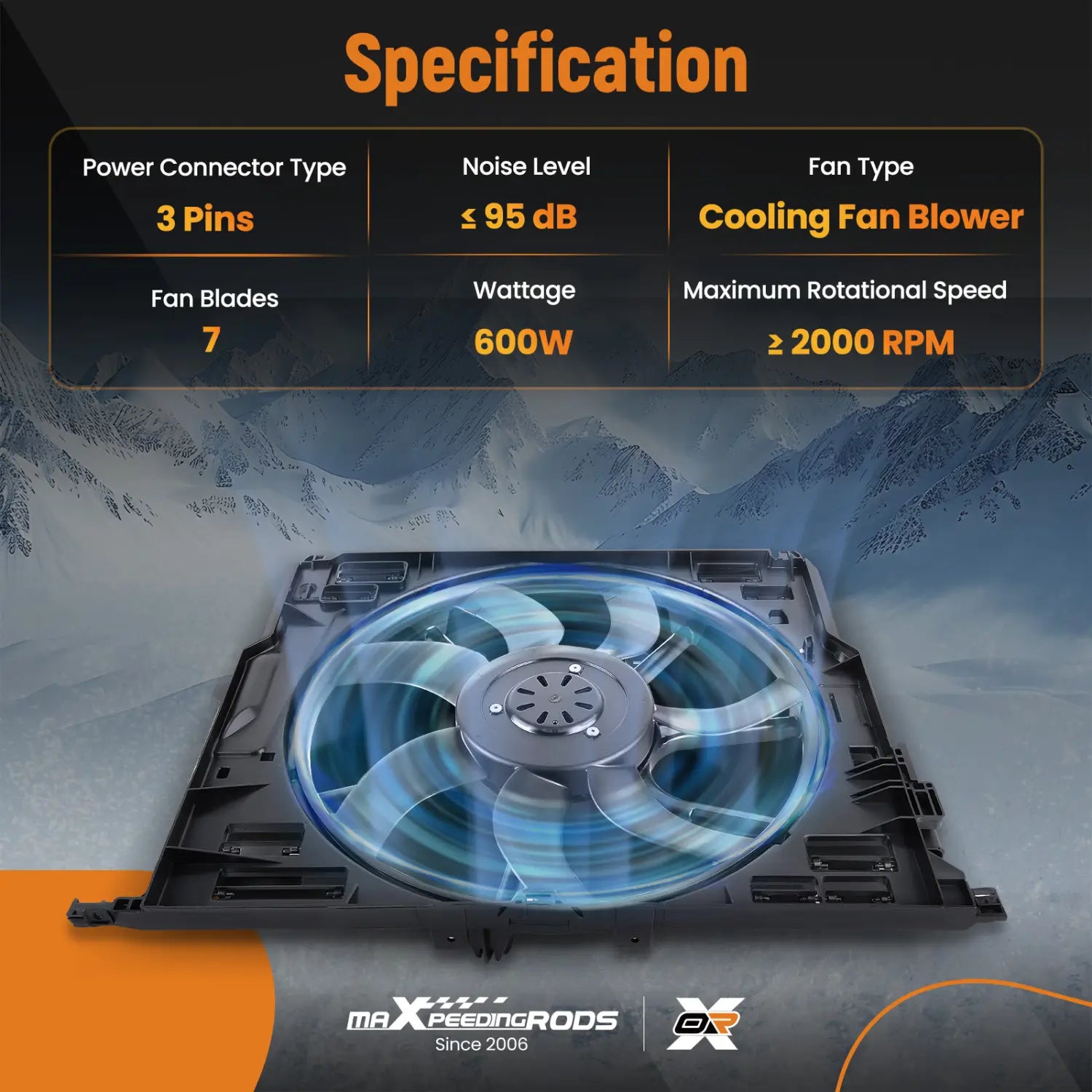 A/C Radiator Condenser Cooling Fan for BMW F10-13 09-15 17427599493 17428509741 3 Pin