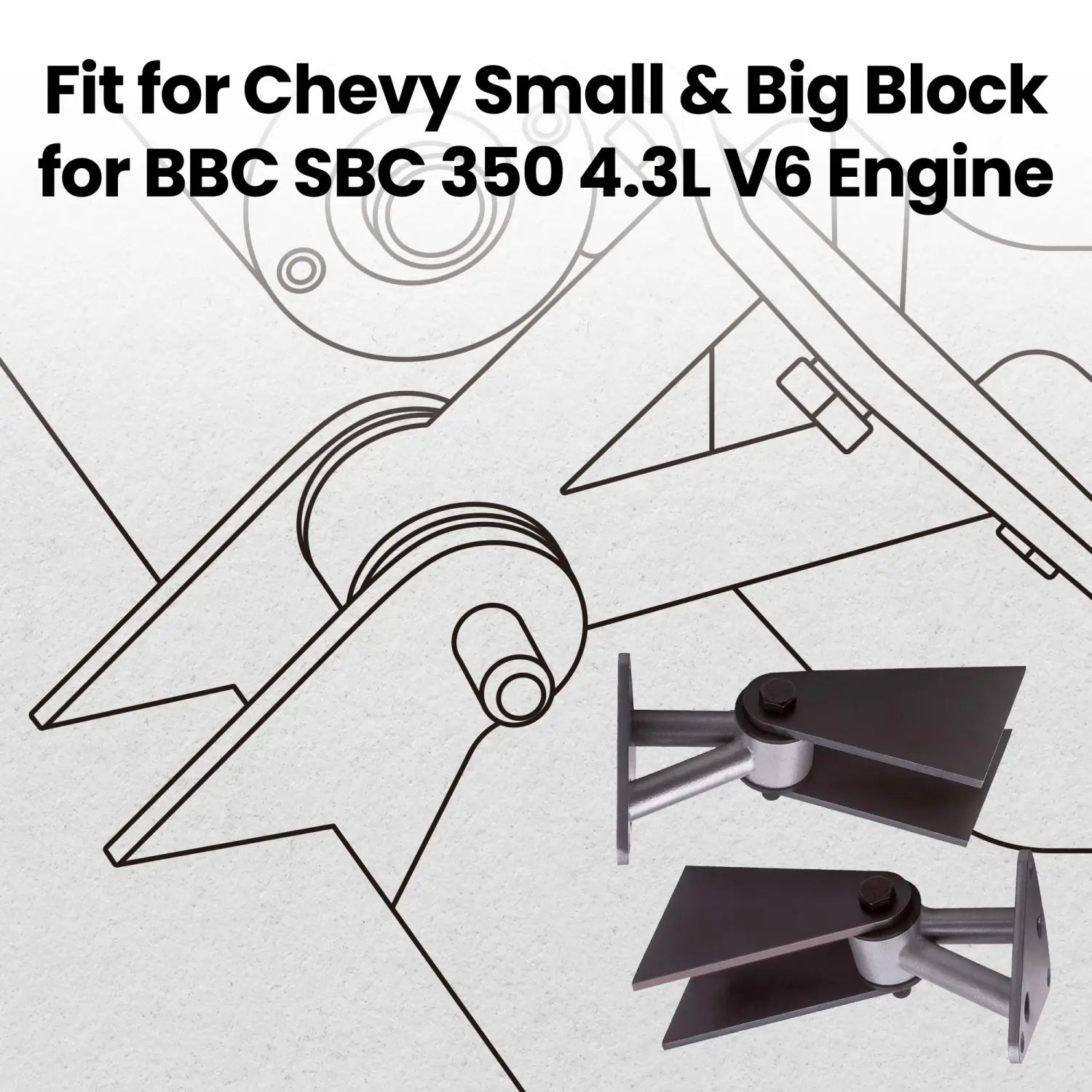 2 Pieces Engine Bracket Suitable For Sbc Hardware Included Bushing Base Steel Material For Chevy BBC SBC 350 396 454