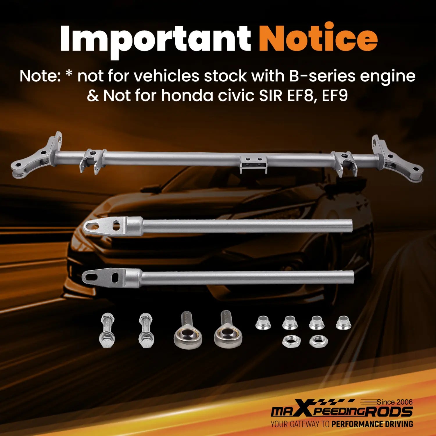 Steel Front Traction Control Tie Bar for Honda Civic CRX 88-91 Suspension Traction Control Tie Bar Kit
