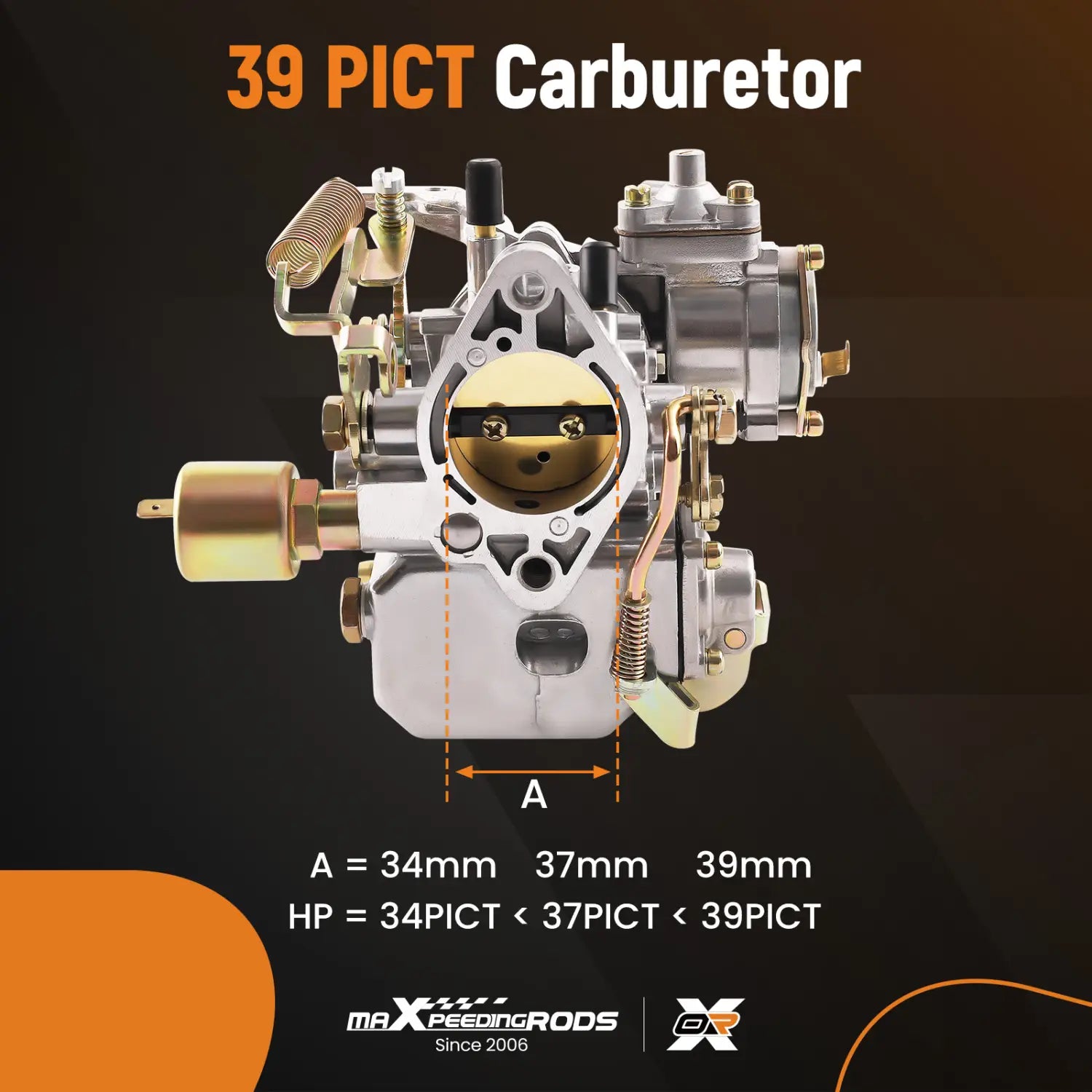 39 PICT-3 Carburetor for VW Dual Port Air Cooled Type 1 Engine Automatic Choke