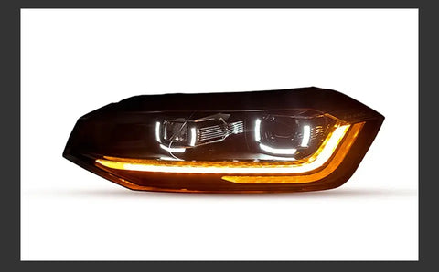 Lampy przednie do Volkswagen VW Polo (2017-2021) - z reflektorami LED soczewką projekcyjną dzienne DRL i dynamicznym