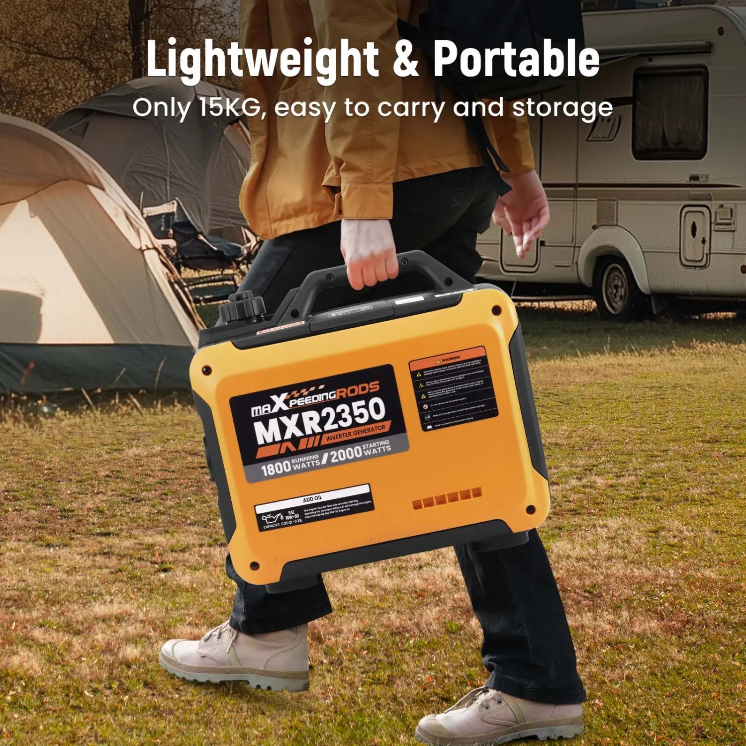 MAXPEEDINGRODS 2000W Inverter Generator Gasoline Portable Generator Silent Camp Portable Power Generator for RV