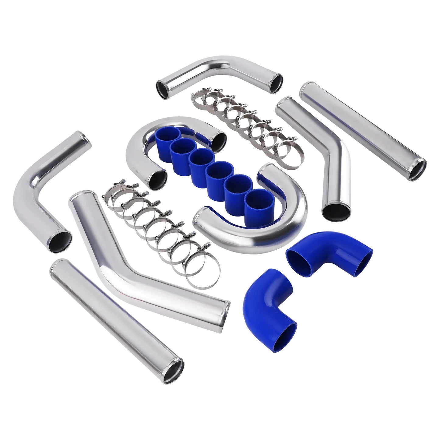 Universell aluminium 2.5" Turbo Intercooler Rör Slang Kanal &  Silikonslangsats