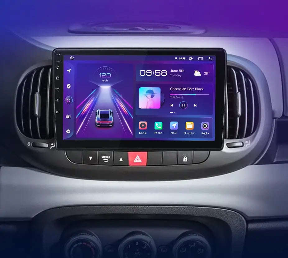 Radio do Fiata 500L 2012 - 2017 – 4G Multimedia GPS z CarPlay 2-DIN AI Voice Android Auto
