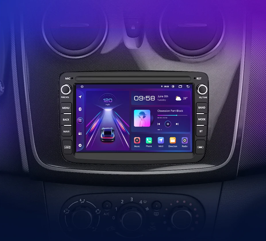 Radio per Renault Dacia Duster, Sandero, Captur, Xray, Logan 2, Symbol e Dokker con Wireless CarPlay e Android Auto