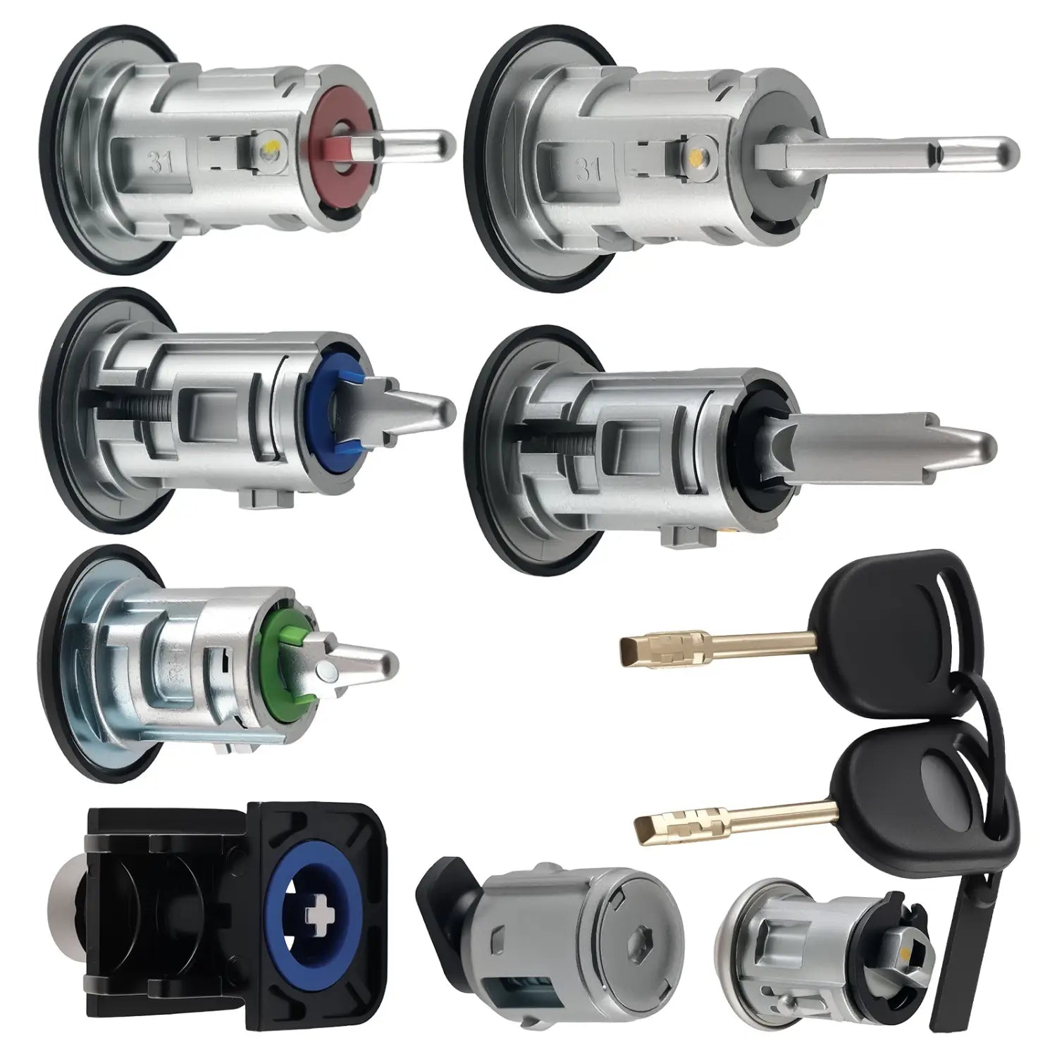 Ignition Switch Door Lock Bonnet Set with 2 Keys For Ford Transit Connect