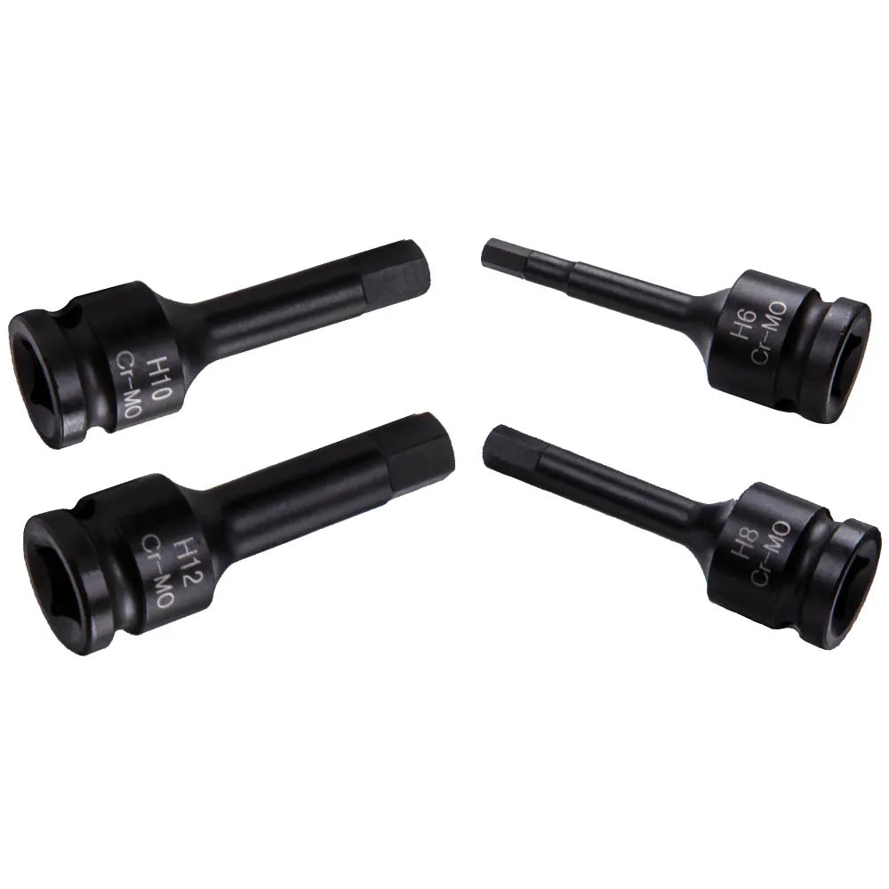 Chrome-Moly 1/2" Impact Hex Bit Socket Set 8PC Allen Key H5-H19 Tool Kit