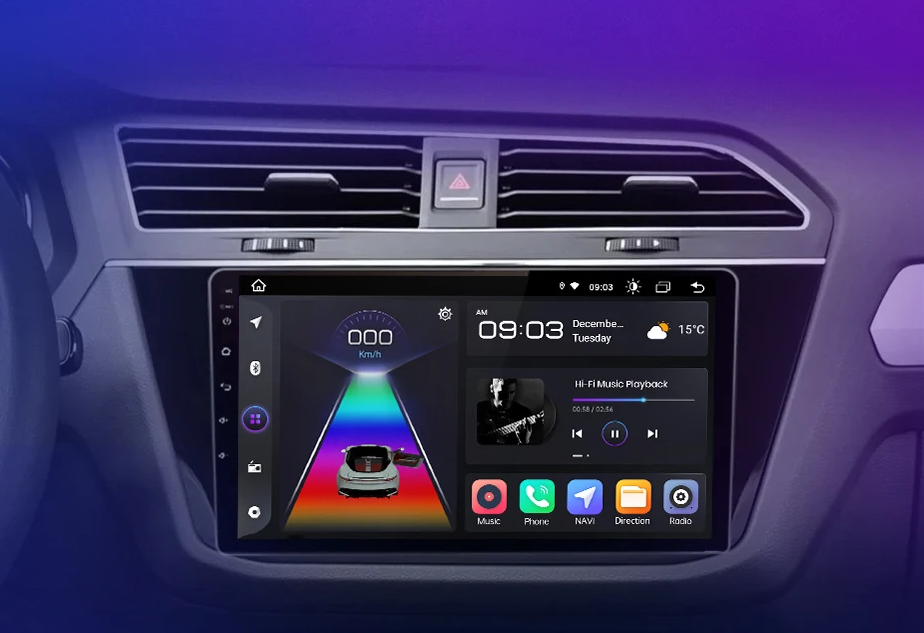 Radio voor VW Tiguan 2016 - 2020 met 4G, 2-DIN, GPS-multimedia met Android Auto en CarPlay