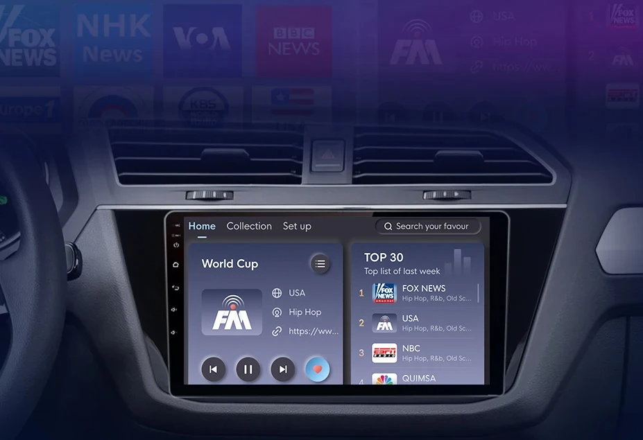 Radio voor VW Tiguan 2016 - 2020 met 4G, 2-DIN, GPS-multimedia met Android Auto en CarPlay