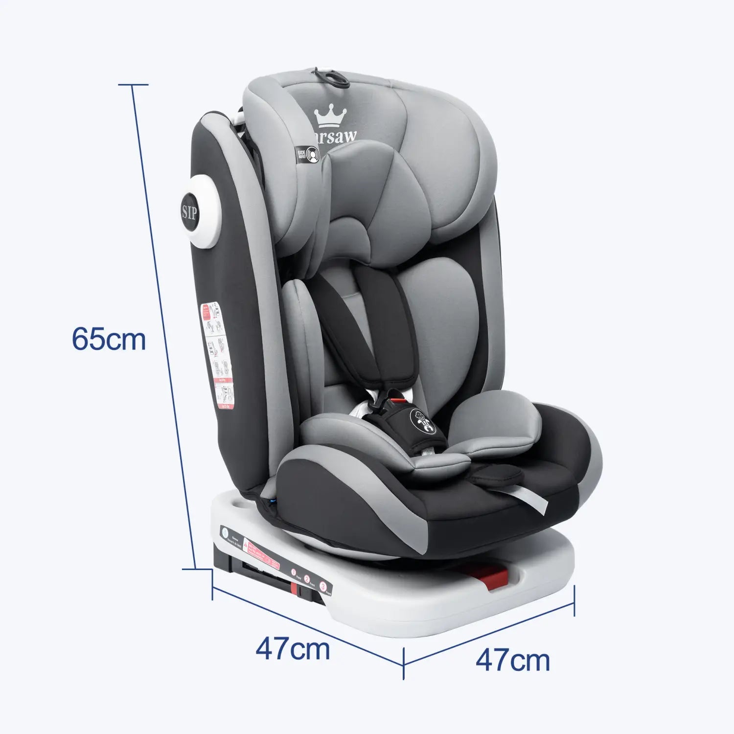 AP01 Fotelik Samochodowy Dziecięcy Isofix 360 Stopni Obrotowy 5 Punktowy 9 36Kg