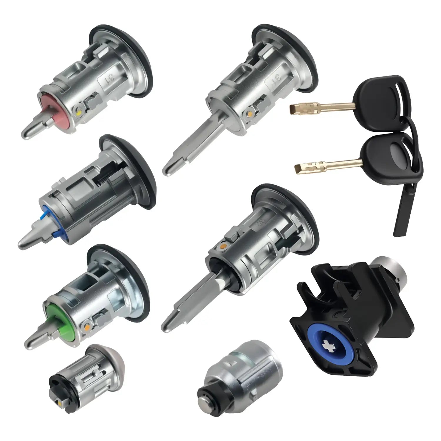 Ignition Switch Door Lock Bonnet Set with 2 Keys For Ford Transit Connect