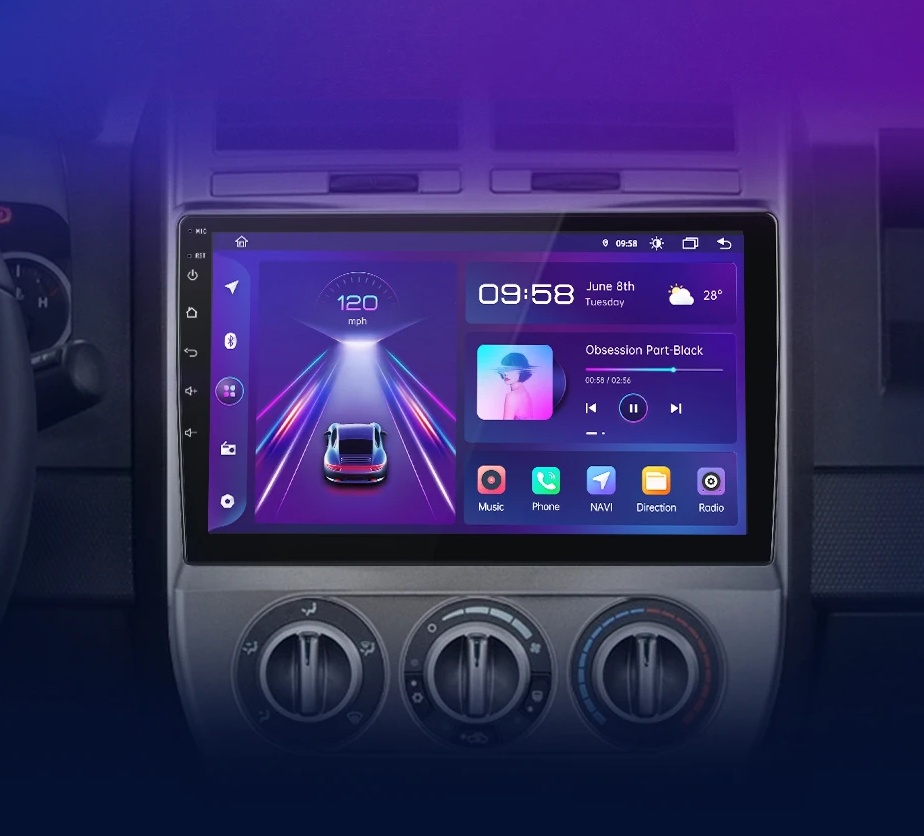 Radio voor Jeep Compass 2007 - 2009 Multimedia GPS AI Voice 4G met draadloze CarPlay en Android Auto