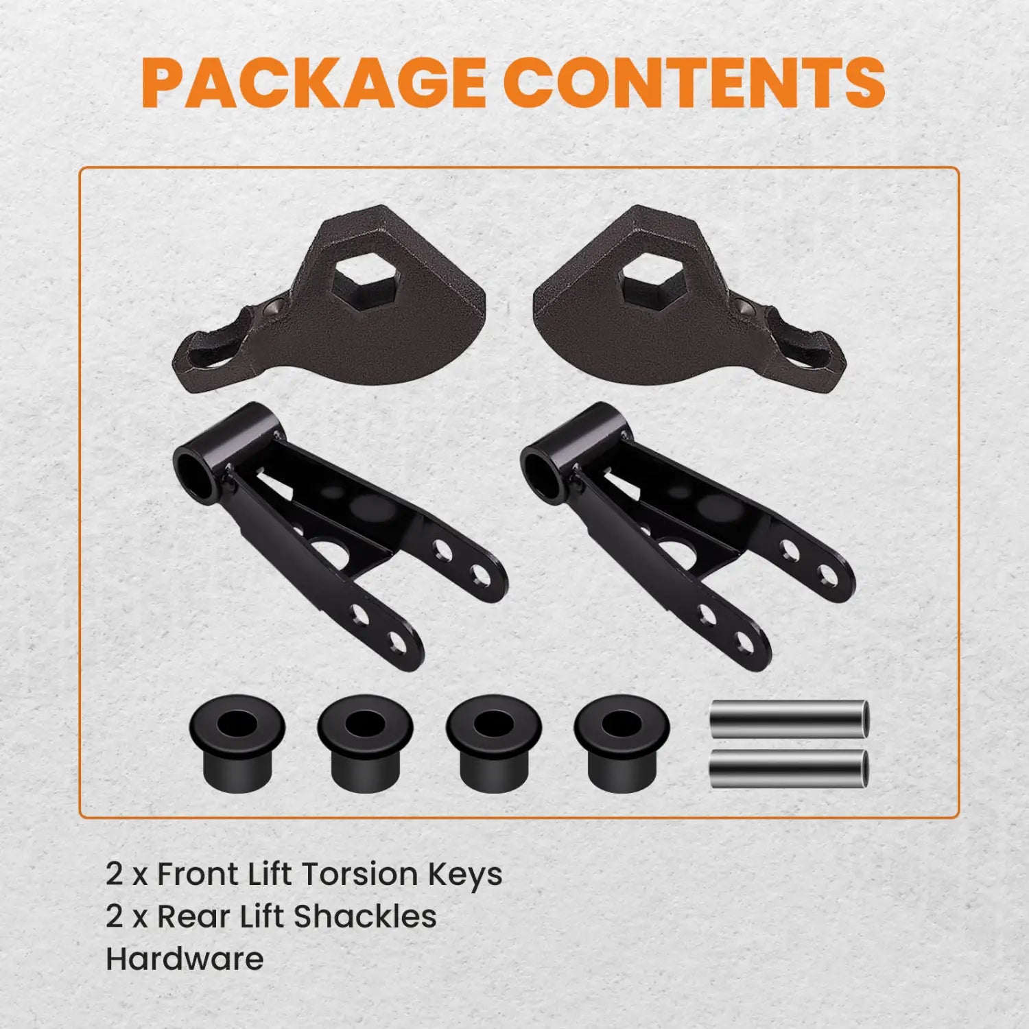 Adjustable Lift Kit 1-3’’ Torsion Keys 2’’ Shackle For Dodge Durango 1998-2003 4WD