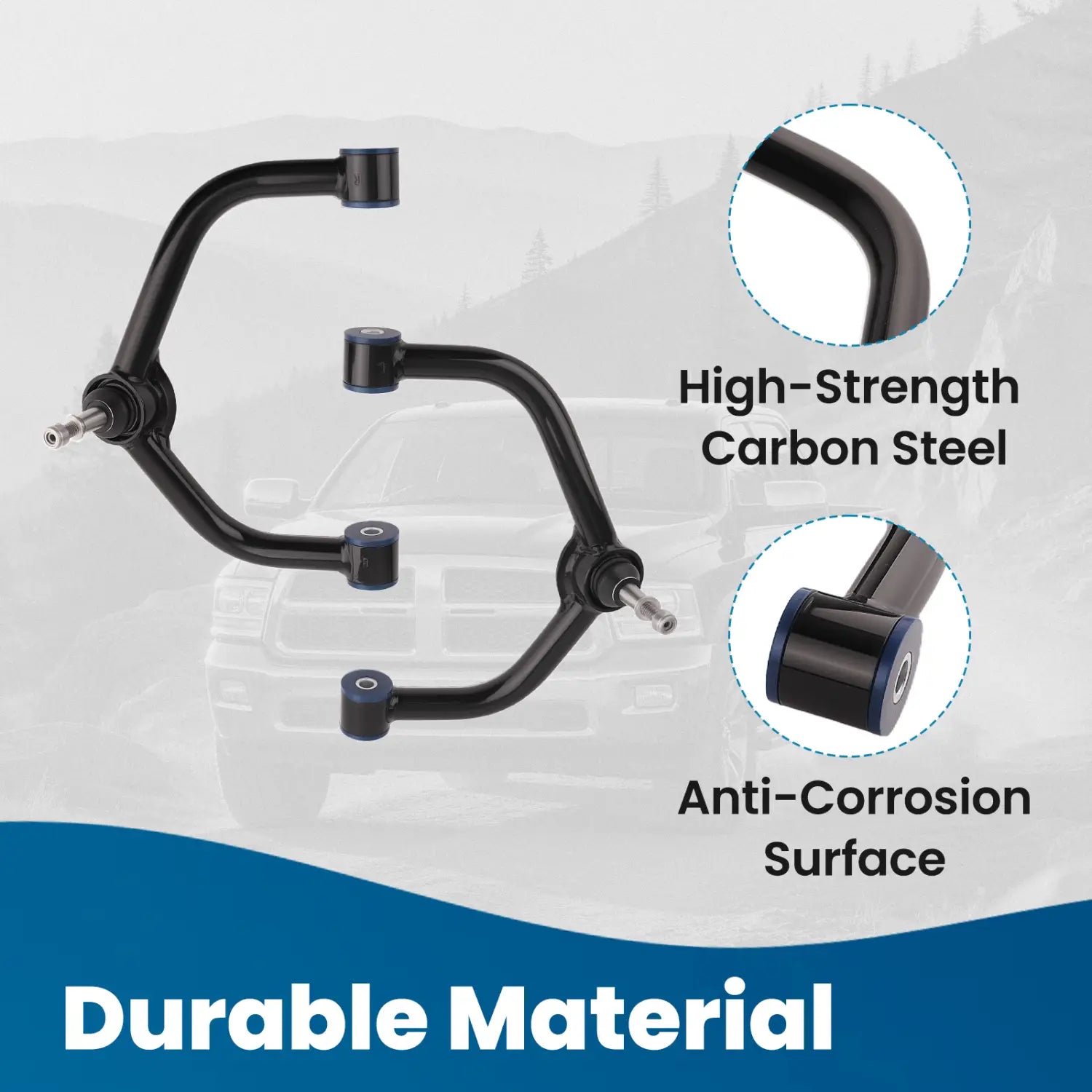 2x Front Upper Control Arms 2-4’’ Lift For Dodge Ram 1500 2006-2023 4WD