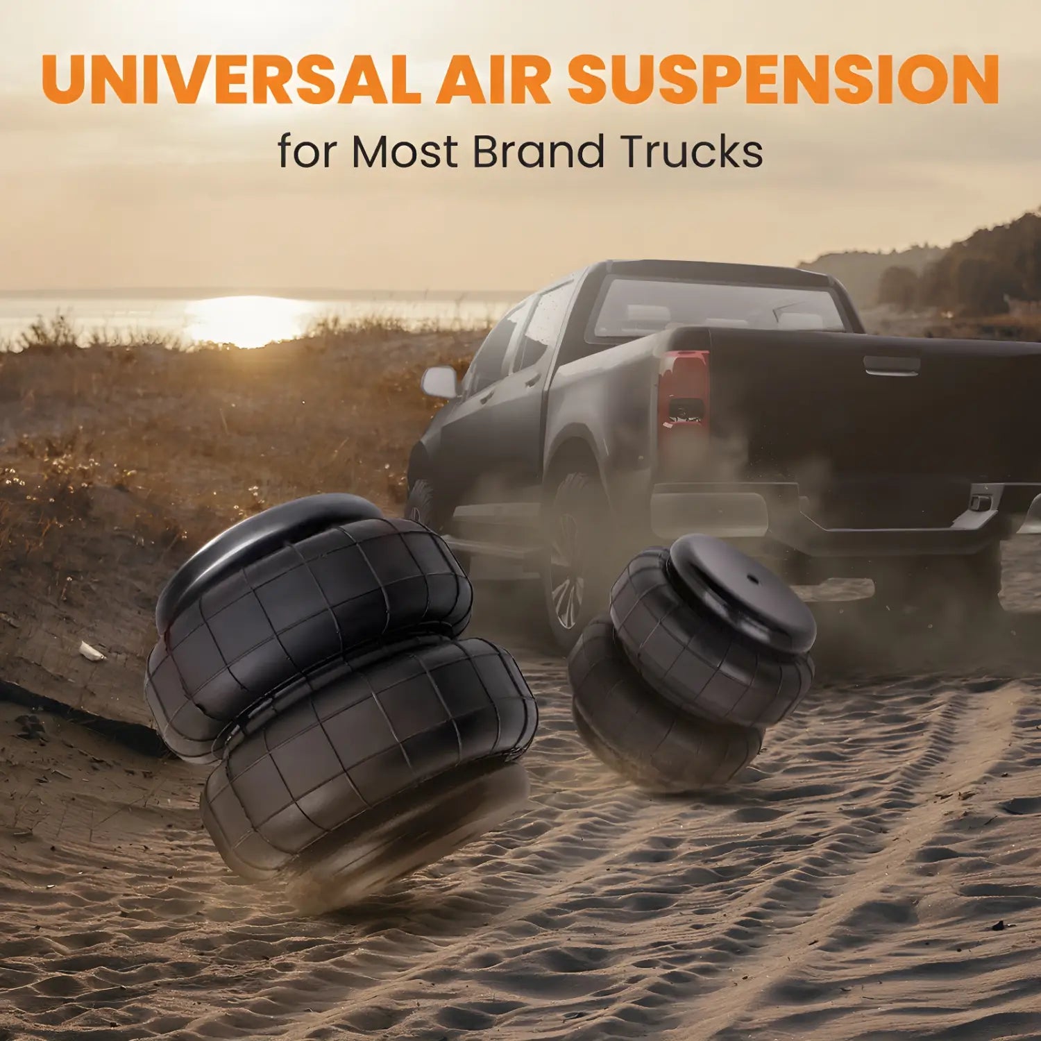 Rear / front Air Ride Suspension Bags Pair Standard 2500lb 1/2’’npt Single