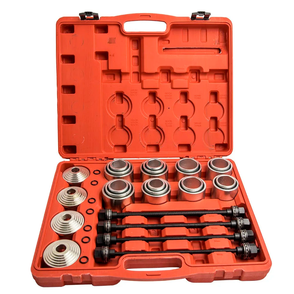 28pcs Pull and Press Sleeve Kit Removal Installation Bushes Bearing Tool for 34, 42, 50, 58 & 66mm sleeves