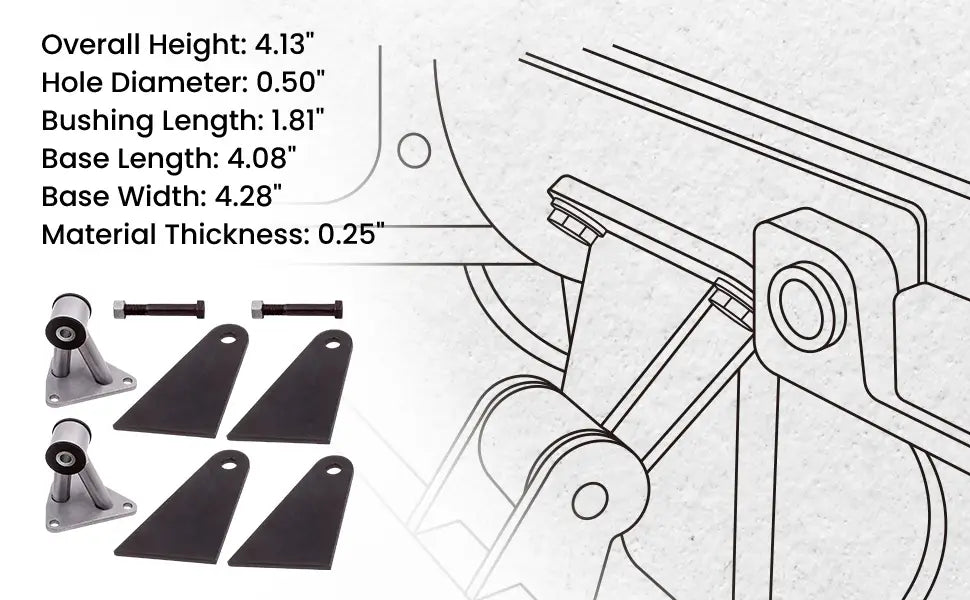 2 Pieces Engine Bracket Suitable For Sbc Hardware Included Bushing Base Steel Material For Chevy BBC SBC 350 396 454