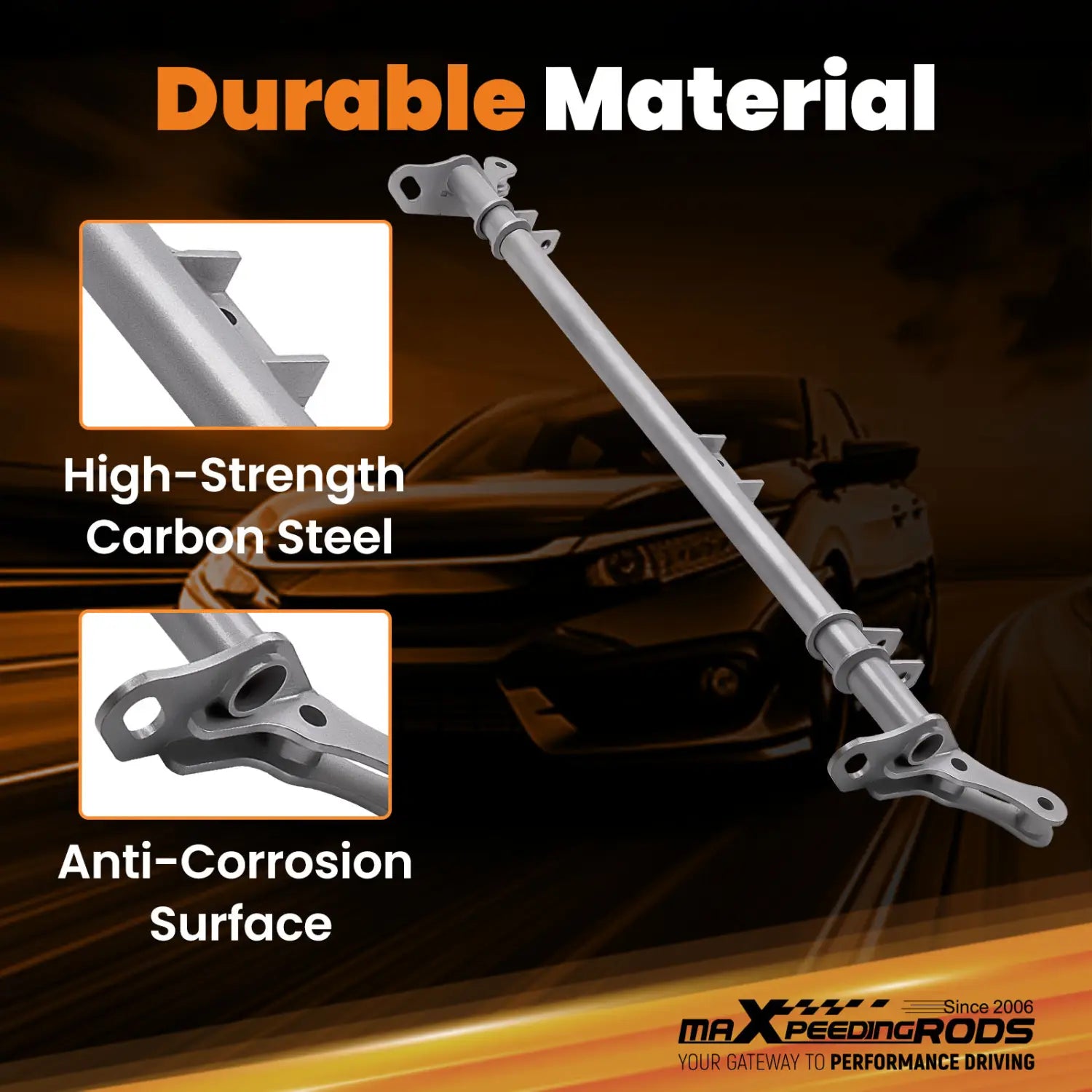 Steel Front Traction Control Tie Bar for Honda Civic CRX 88-91 Suspension Traction Control Tie Bar Kit