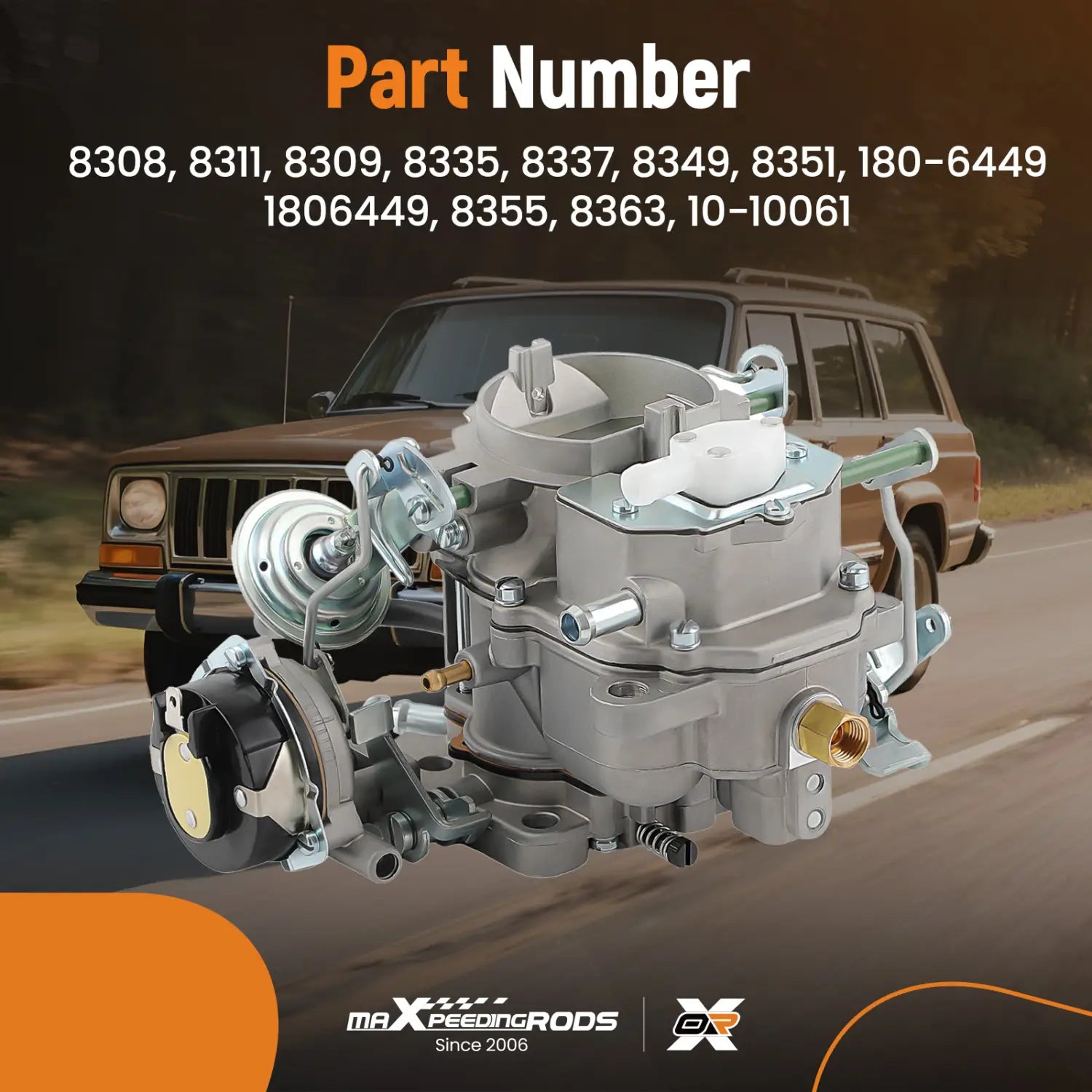 2-Barrel Carb Carburetor Fits for Jeep CJ BBD 6 CYL Engine 4.2 L 258 CU 8363 2-Barrel Electric Carburetor Kit