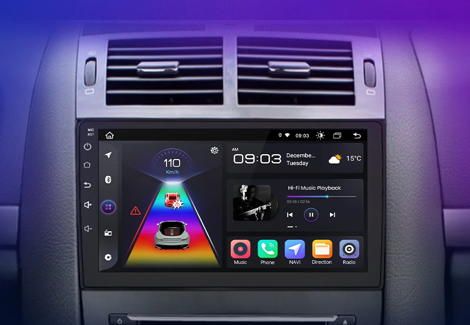 Radio voor Peugeot 407 van 2004 - 2011 met draadloze CarPlay en Android Auto