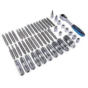AP03 50 kpl Ohjaustuen joustintuen mutterin irrotustyökalun hylsysarja Go-thru Socket Kit for Ford VW Seat Fiat