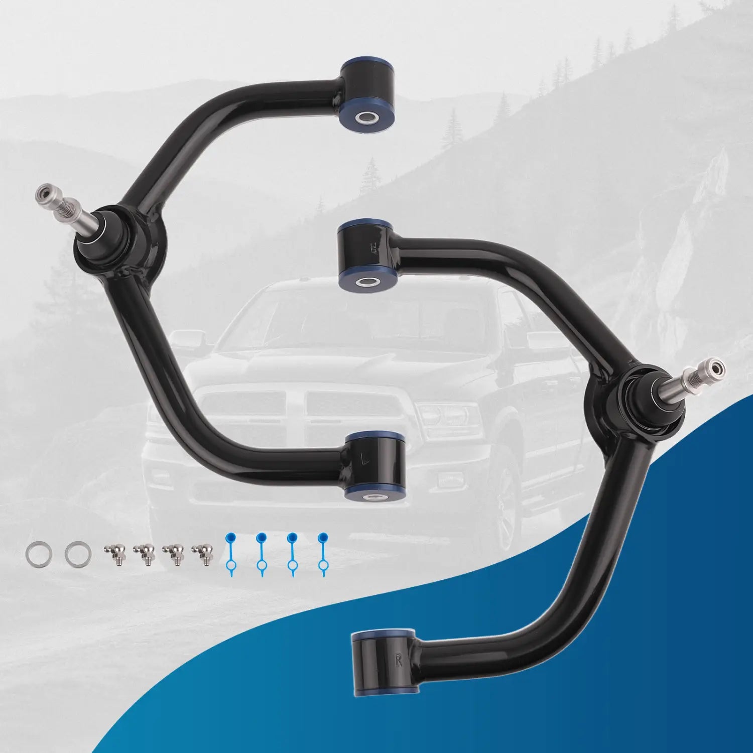 2x Front Upper Control Arms 2-4’’ Lift For Dodge Ram 1500 2006-2023 4WD