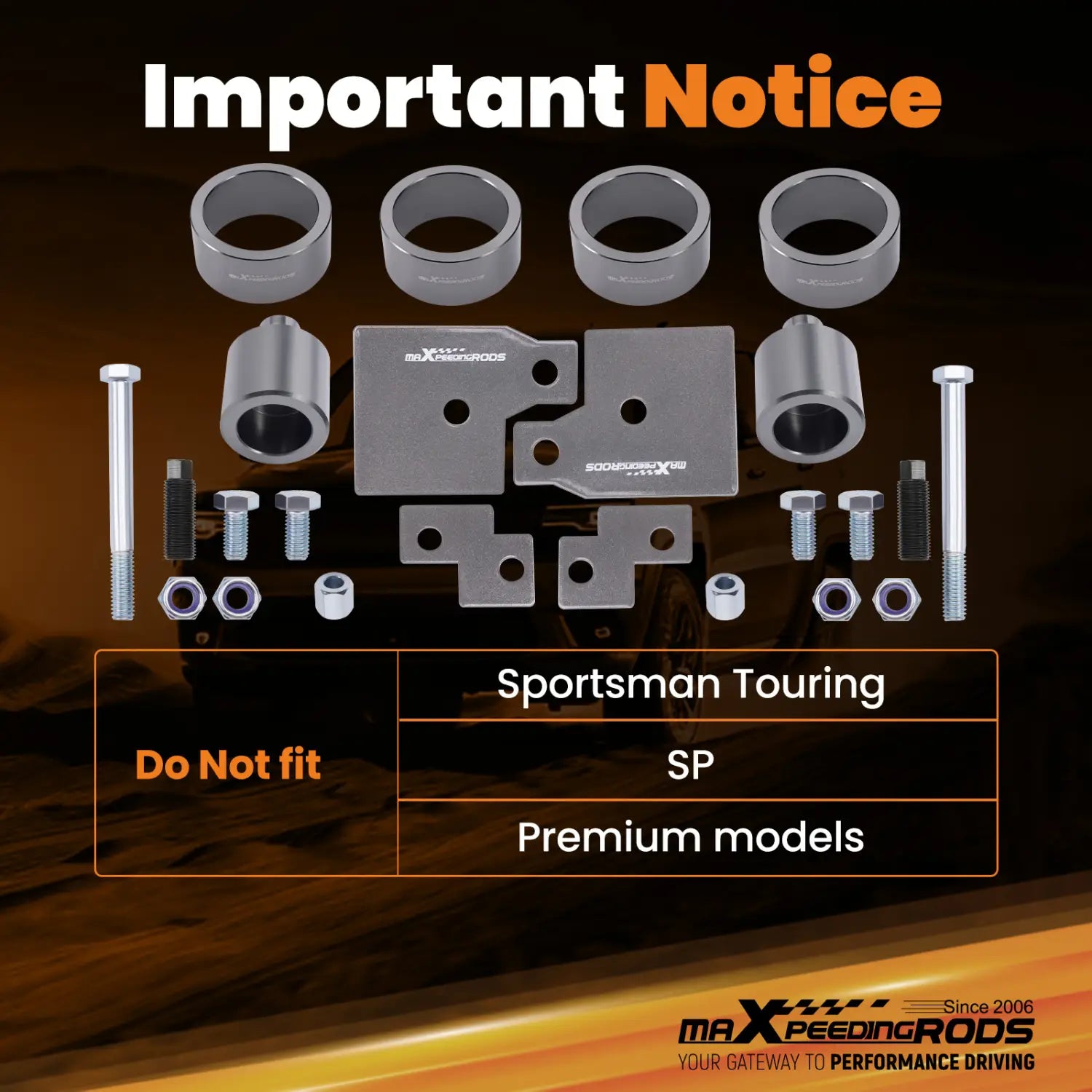 Front & Rear 4’’ Full Lift Kit For Polaris Sportsman 500 570 600 700 800 1999-23