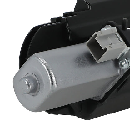 Srebrny silnik elektryczny do zamka pokrywy bagażnika seat alhambra i touareg 7p0827505j z czarną obudową i szarym konektorem