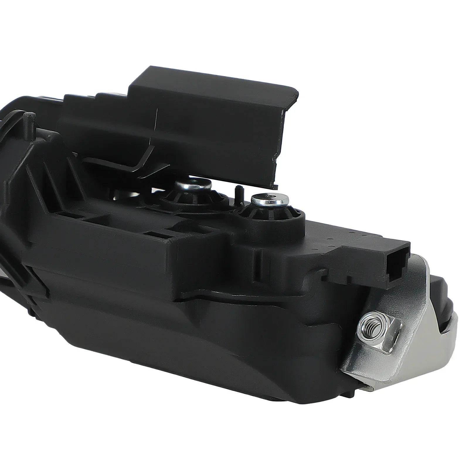 Czarny plastikowy zamek pokrywy bagażnika seat alhambra i touareg 7p5 z metalowymi śrubami i chromowanym uchwytem