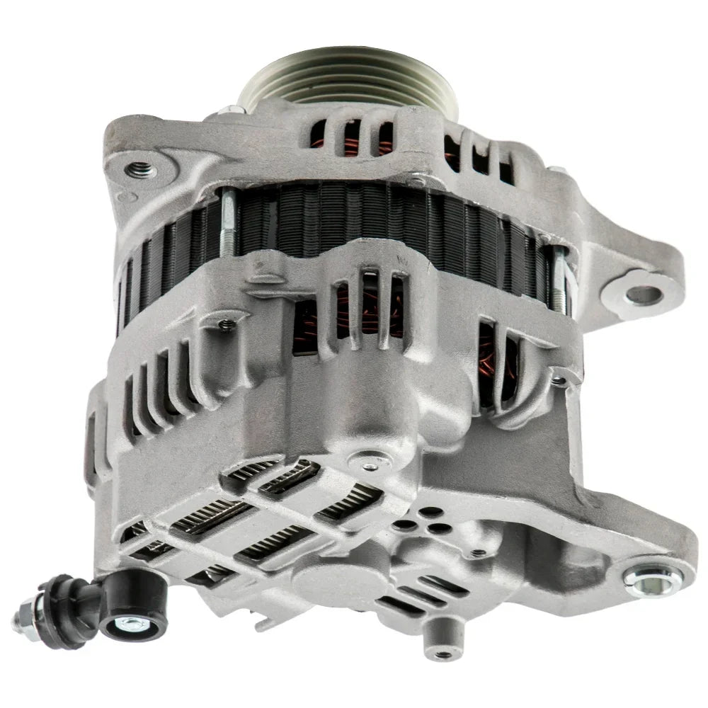 Nowy srebrny alternator metalowy do nissan navara d40 yd25ddti 2.5l 130amp z widocznym okablowaniem