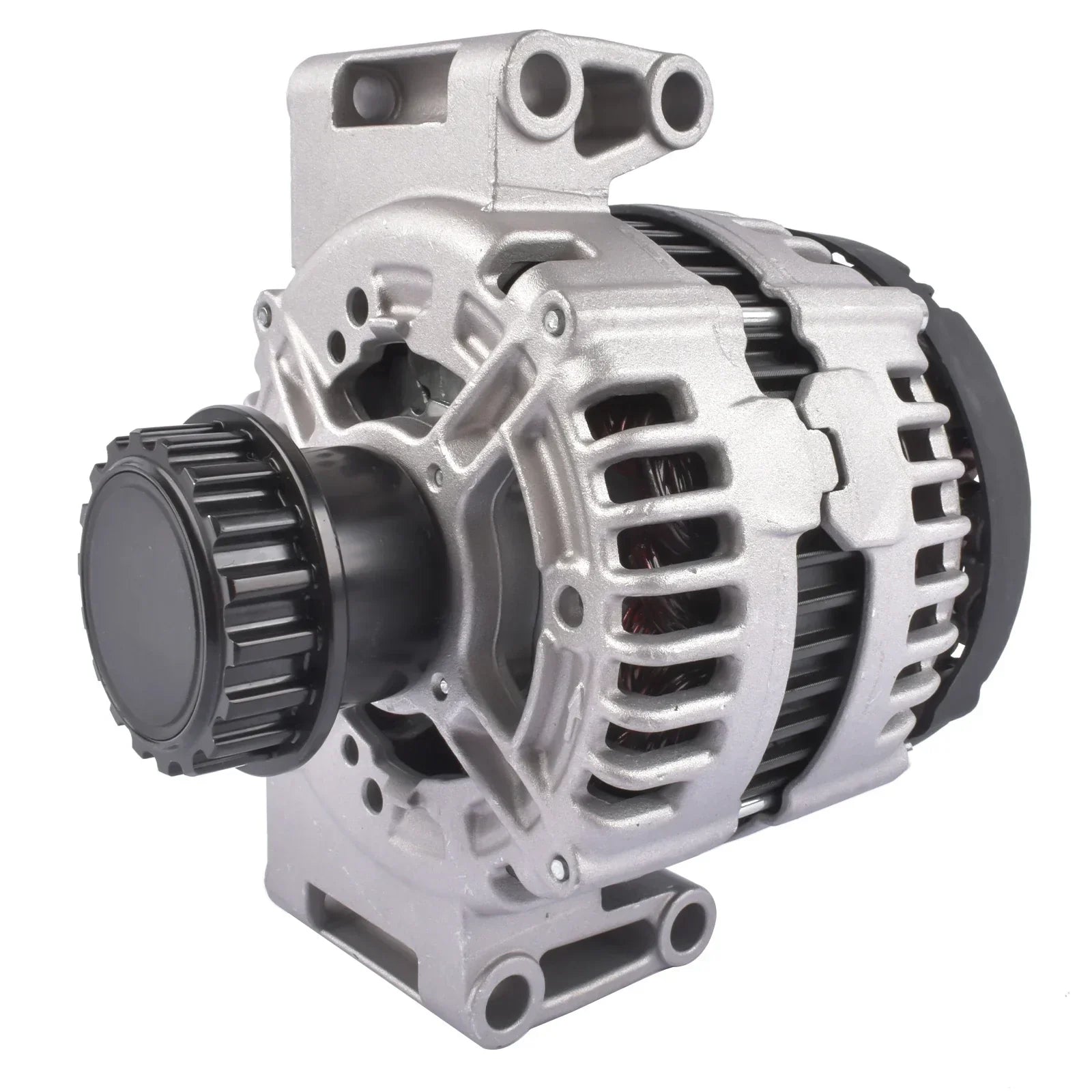 Alternator ap03 z kołem rozłączającym ccw rotation srebrny aluminium czarny plastikowy wentylowany do volvo s60