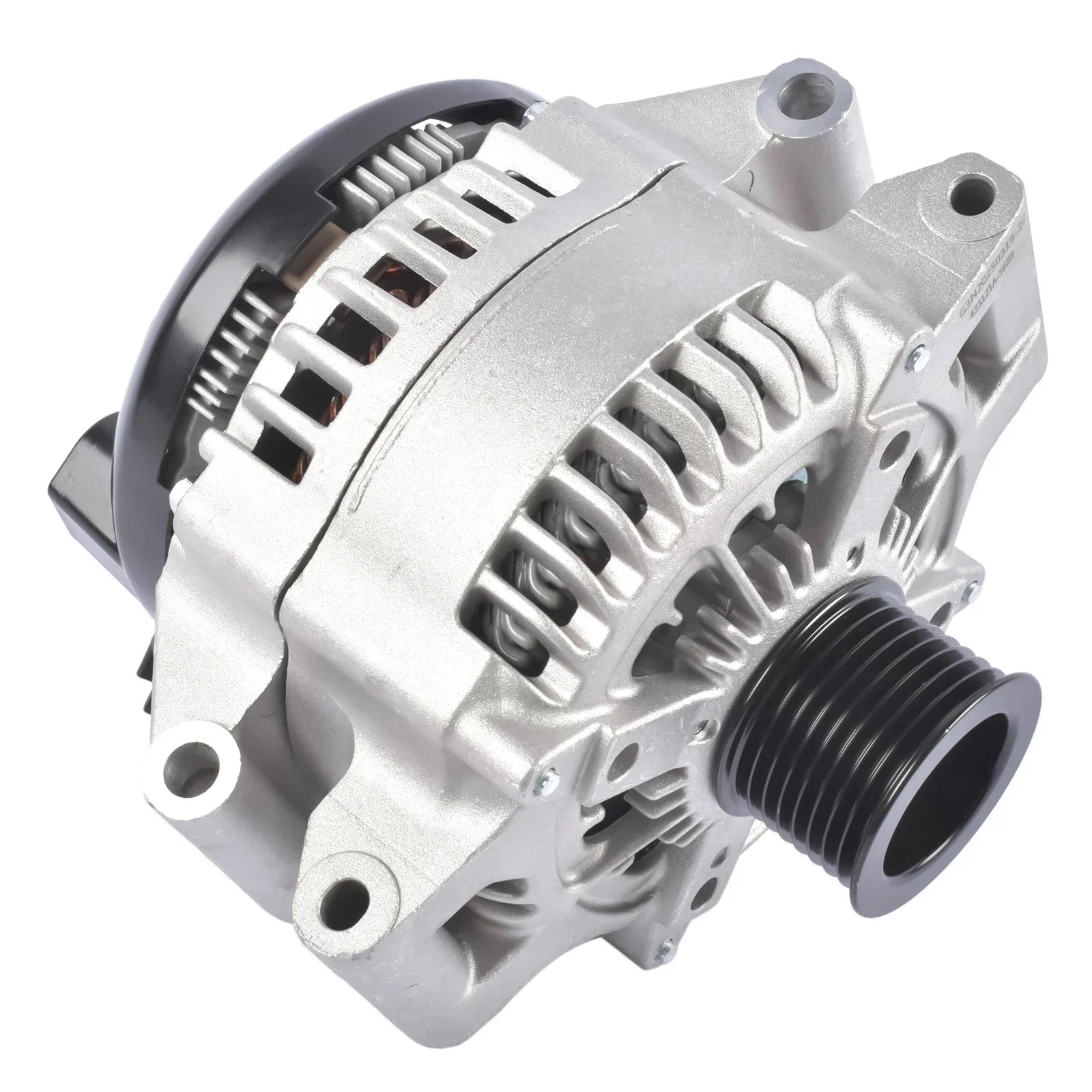 Nowy srebrny alternator z aluminium do bmw 435i gran coupe i bmw 535i z czarnymi elementami gumowymi i plastikowymi