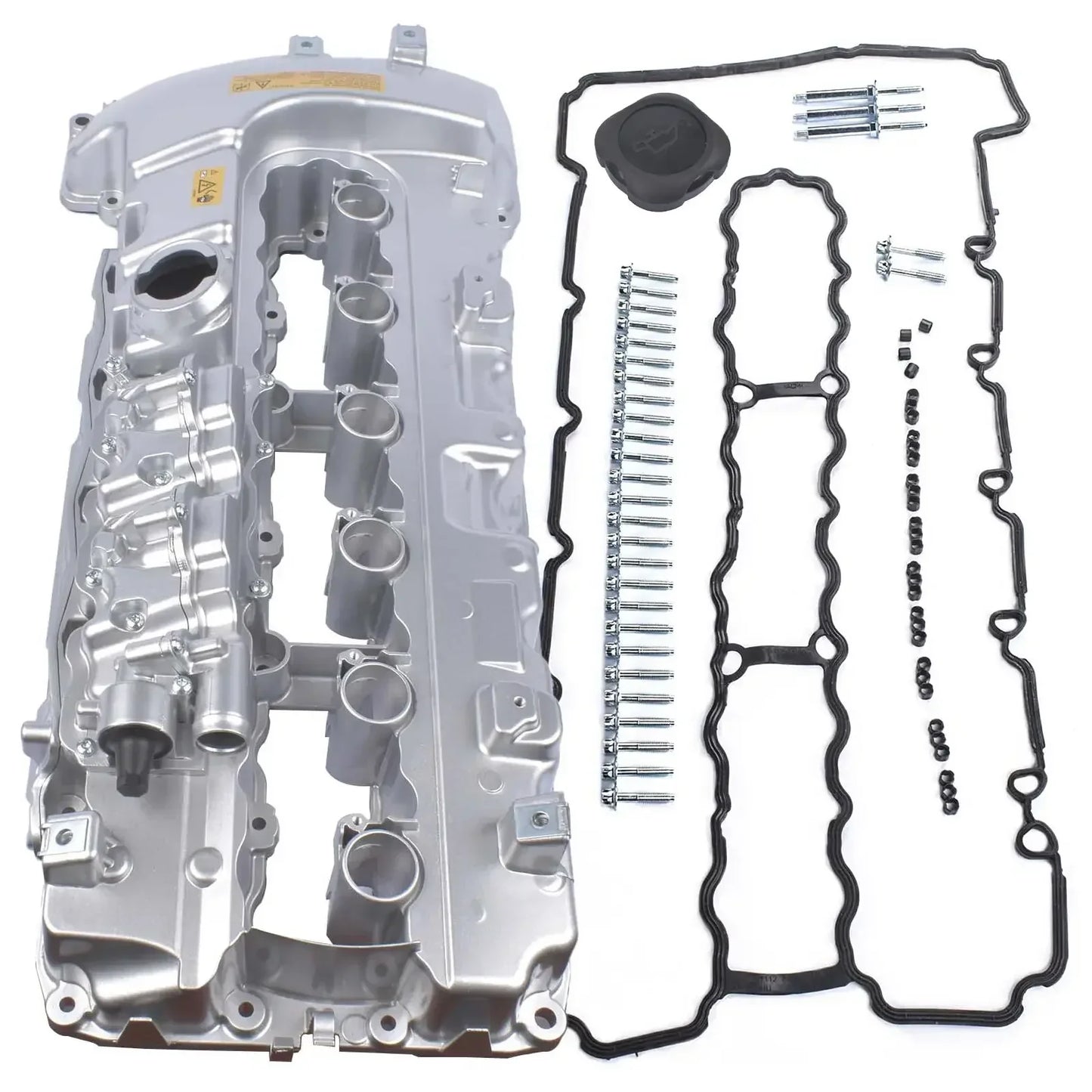 Ap03 aluminiowa pokrywa zaworu silnika turbo silver z gwintowanymi otworami i akcesoriami do bmw n54