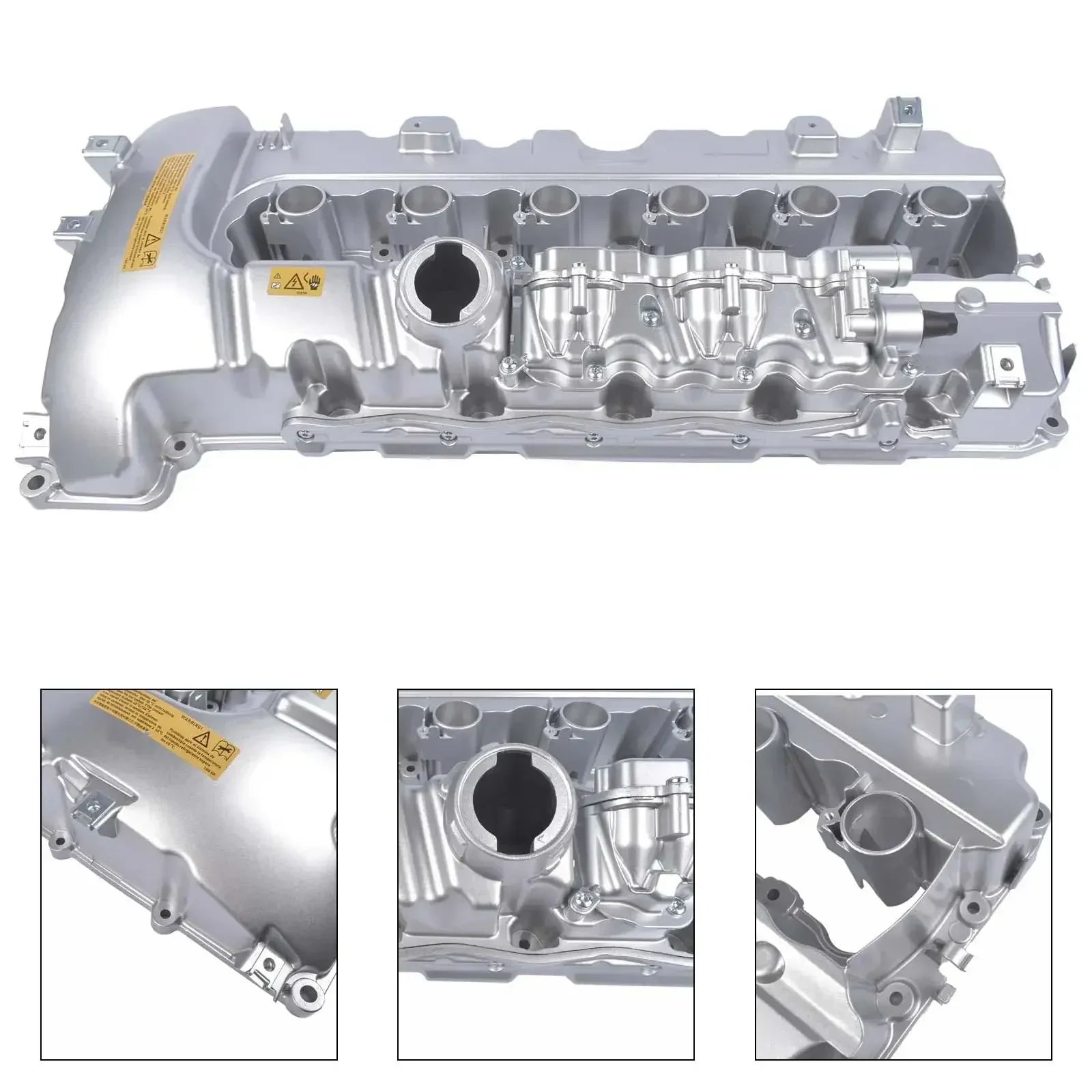 Ap03 aluminiowa pokrywa zaworu silnika turbo do bmw n54 3 0l srebrna metaliczna z odlewem aluminiowym