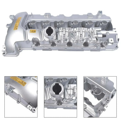 Ap03 aluminiowa pokrywa zaworu silnika turbo do bmw n54 3 0l srebrna metaliczna z odlewem aluminiowym