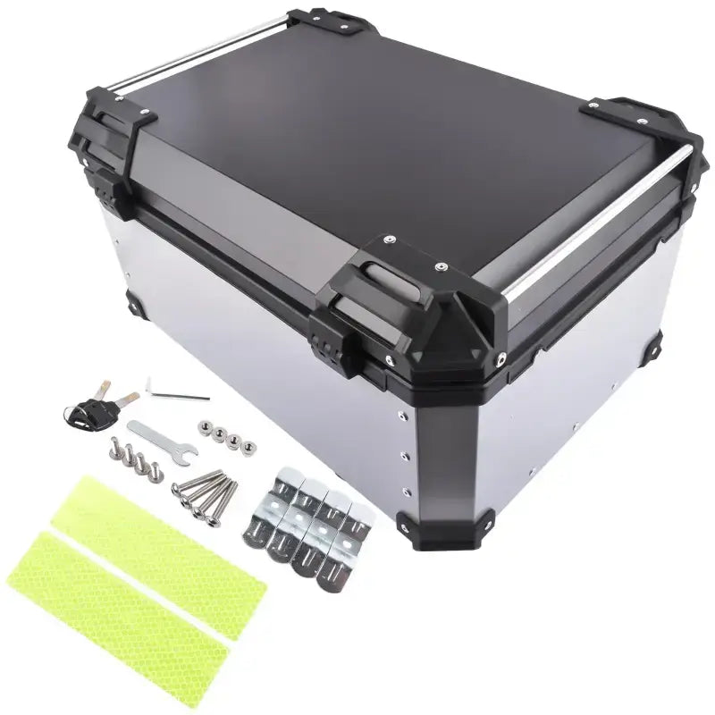 65L Aluminiowa Wodoszczelna Skrzynka Motocyklowa z Zamek Bezpieczeństwa Srebrna