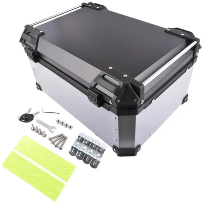 65L Aluminiowa Wodoszczelna Skrzynka Motocyklowa z Zamek Bezpieczeństwa Srebrna