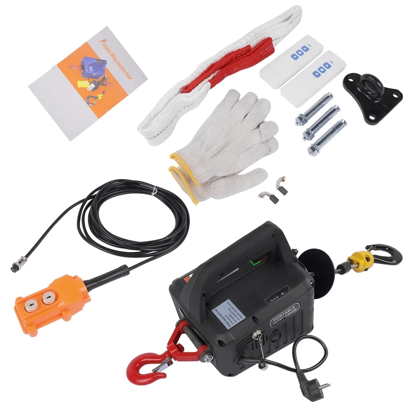 Przenośna wciągarka elektryczna 1500 W 1100 lb 7 m 3-in-1