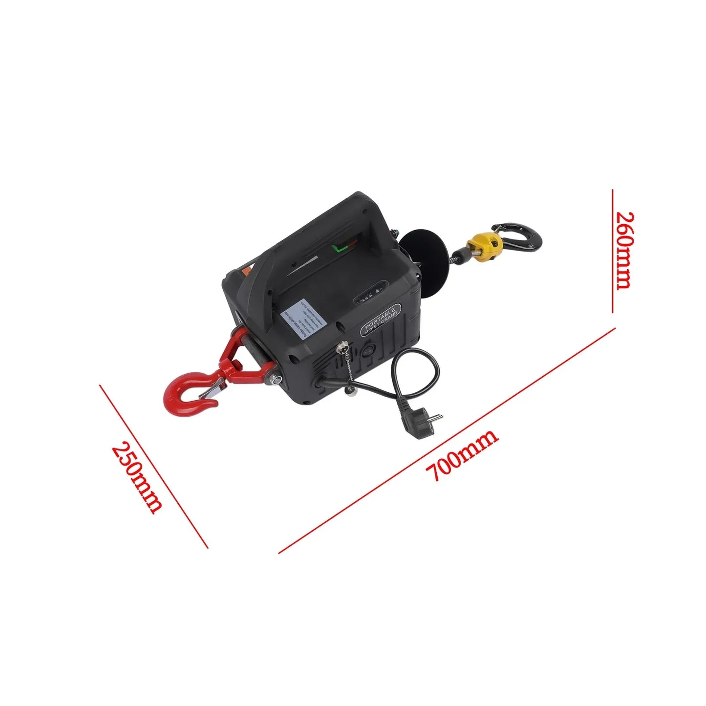 Przenośna wciągarka elektryczna 1500 W 1100 lb 7 m 3-in-1