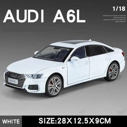 Audi A6L 1:18 – Metalowy Model Samochodu z Otwieranymi Drzwiami i Efektami Dźwiękowymi - Biały