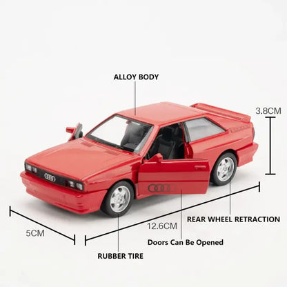 Audi Quattro 1980 1:36 – Metalowa Replika z Otwieranymi Drzwiami
