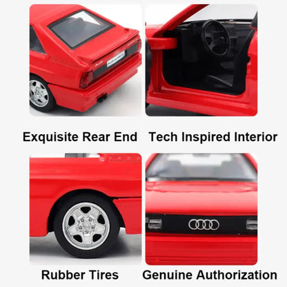Audi Quattro 1980 1:36 – Metalowa Replika z Otwieranymi Drzwiami