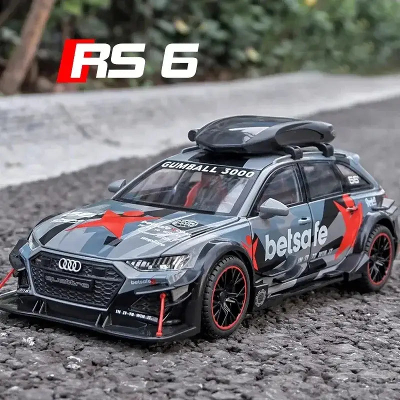 Audi RS6 1/24 Metalowy Model Z Efektami Dźwiękowymi i Świetlnymi