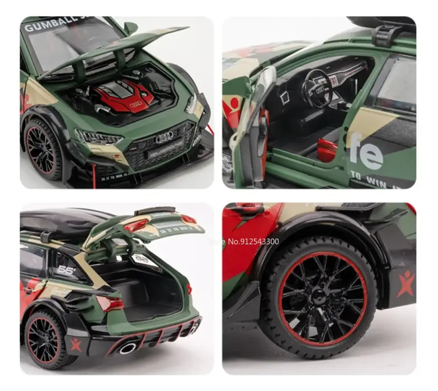 Audi RS6 1/24 Metalowy Model Z Efektami Dźwiękowymi i Świetlnymi
