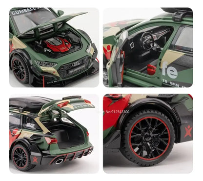 Audi RS6 1/24 Metalowy Model Z Efektami Dźwiękowymi i Świetlnymi