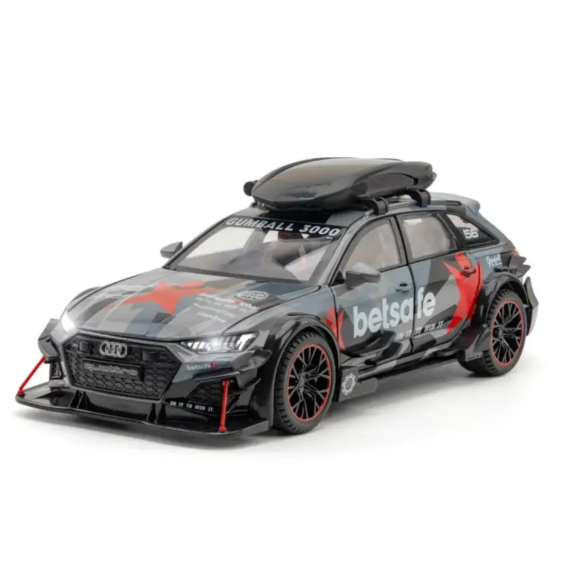Audi RS6 1/24 Metalowy Model Z Efektami Dźwiękowymi i Świetlnymi - Szary