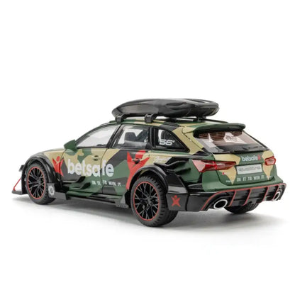 Audi RS6 1/24 Metalowy Model Z Efektami Dźwiękowymi i Świetlnymi - Zielony