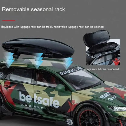 Audi RS6 1:24 – Metalowy Model Samochodu Modyfikowanego Z Mechanizmem Cofania i Efektami Dźwiękowymi - SZARY